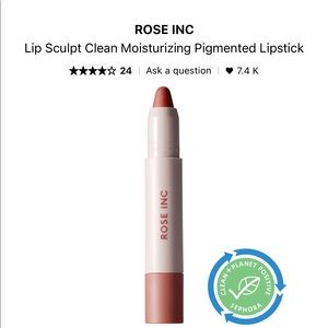 Rose Inc Lip Sculpt Clean Moisturizing Pigmented Lipstick in Beams